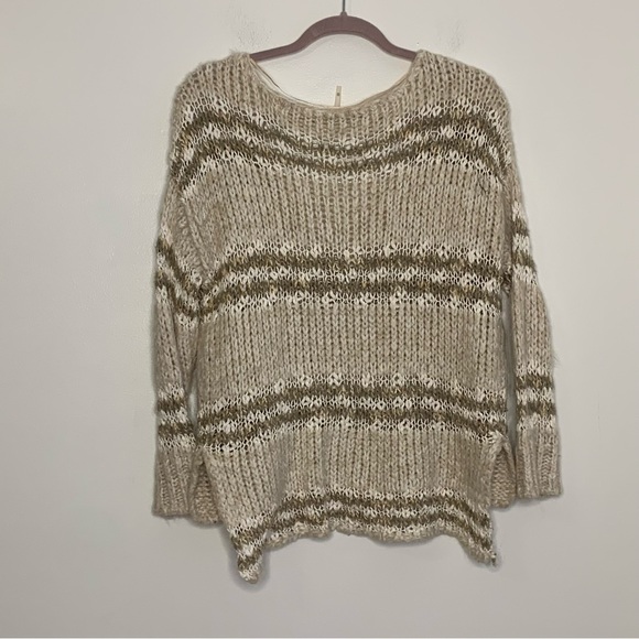 Free People Linus Loose Knit Striped Sweater size XS - Picture 3 of 6